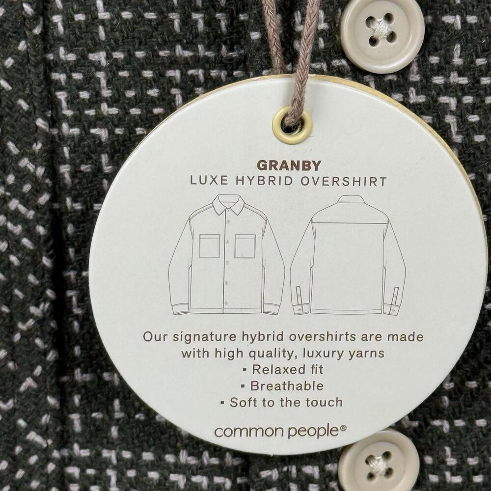 NWT Common People Shirt Men Sz S Shacket Overshirt Plaid Granby Luxe Knit $209 - Picture 4 of 10